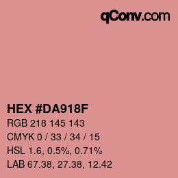 Color code: HEX #DA918F | qconv.com