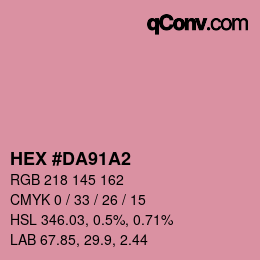 カラーコード: HEX #DA91A2 | qconv.com