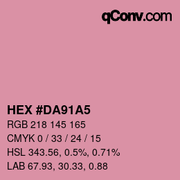 颜色代码: HEX #DA91A5 | qconv.com