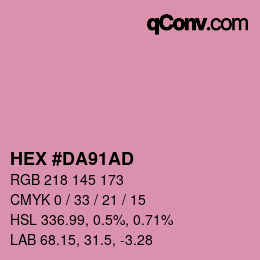 Color code: HEX #DA91AD | qconv.com