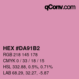 カラーコード: HEX #DA91B2 | qconv.com