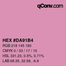 カラーコード: HEX #DA91B4 | qconv.com