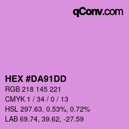 Color code: HEX #DA91DD | qconv.com