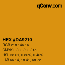 カラーコード: HEX #DA9210 | qconv.com