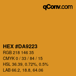 Color code: HEX #DA9223 | qconv.com