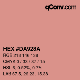 Farbcode: HEX #DA928A | qconv.com