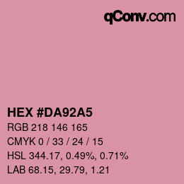 Color code: HEX #DA92A5 | qconv.com