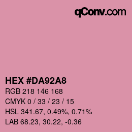 カラーコード: HEX #DA92A8 | qconv.com