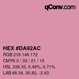 カラーコード: HEX #DA92AC | qconv.com