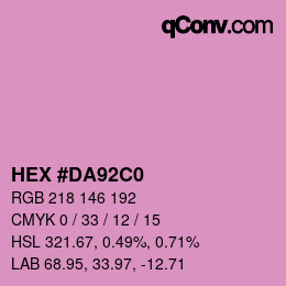 Color code: HEX #DA92C0 | qconv.com