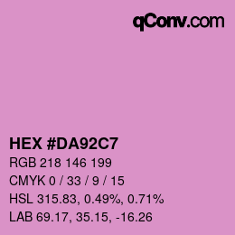 カラーコード: HEX #DA92C7 | qconv.com