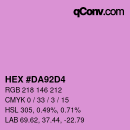 カラーコード: HEX #DA92D4 | qconv.com