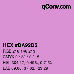 Color code: HEX #DA92D5 | qconv.com
