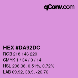 Color code: HEX #DA92DC | qconv.com