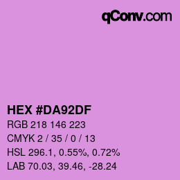 カラーコード: HEX #DA92DF | qconv.com