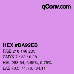 Color code: HEX #DA92EB | qconv.com