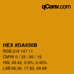Code couleur: HEX #DA930B | qconv.com