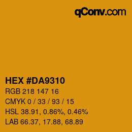 カラーコード: HEX #DA9310 | qconv.com