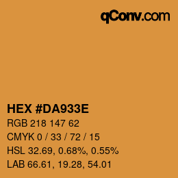 Color code: HEX #DA933E | qconv.com