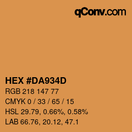 Color code: HEX #DA934D | qconv.com