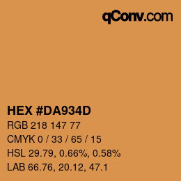 Color code: HEX #DA934D | qconv.com