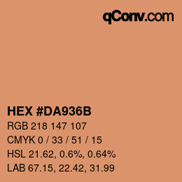 Color code: HEX #DA936B | qconv.com