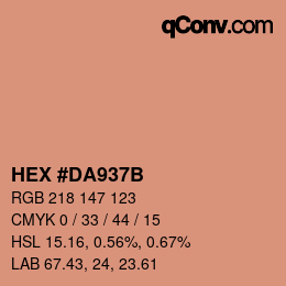 Color code: HEX #DA937B | qconv.com