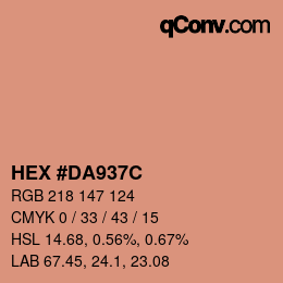 Color code: HEX #DA937C | qconv.com