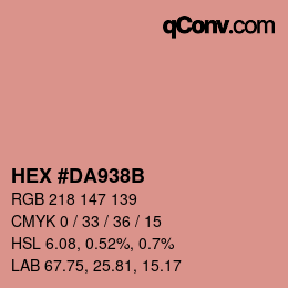 Color code: HEX #DA938B | qconv.com
