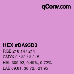 Color code: HEX #DA93D3 | qconv.com