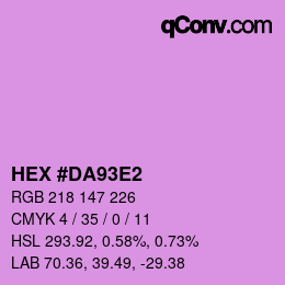 颜色代码: HEX #DA93E2 | qconv.com