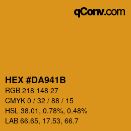 颜色代码: HEX #DA941B | qconv.com