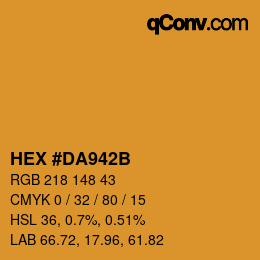 颜色代码: HEX #DA942B | qconv.com