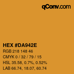 Color code: HEX #DA942E | qconv.com