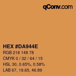 Color code: HEX #DA944E | qconv.com