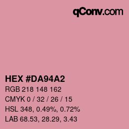 カラーコード: HEX #DA94A2 | qconv.com