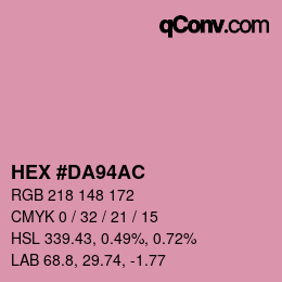 颜色代码: HEX #DA94AC | qconv.com