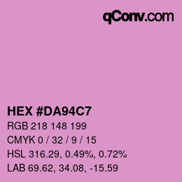 Color code: HEX #DA94C7 | qconv.com