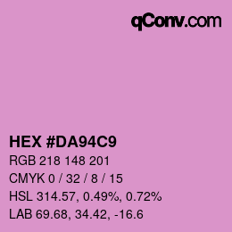 颜色代码: HEX #DA94C9 | qconv.com