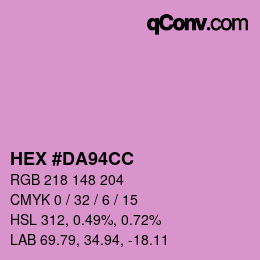 カラーコード: HEX #DA94CC | qconv.com