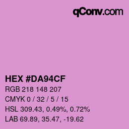 Color code: HEX #DA94CF | qconv.com