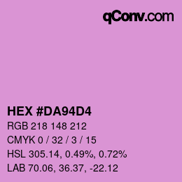 Color code: HEX #DA94D4 | qconv.com