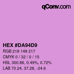 Farbcode: HEX #DA94D9 | qconv.com