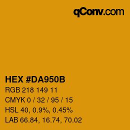 Color code: HEX #DA950B | qconv.com