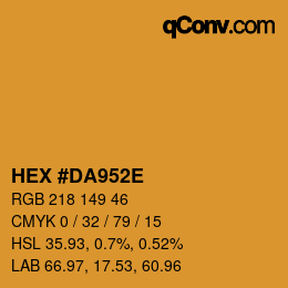 Color code: HEX #DA952E | qconv.com