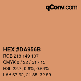 Color code: HEX #DA956B | qconv.com