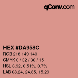 Color code: HEX #DA958C | qconv.com