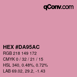 颜色代码: HEX #DA95AC | qconv.com