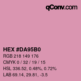 Color code: HEX #DA95B0 | qconv.com