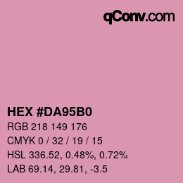 カラーコード: HEX #DA95B0 | qconv.com